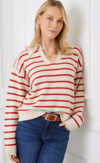 Stripe Polo Sweater