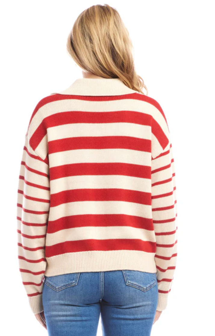 Stripe Polo Sweater