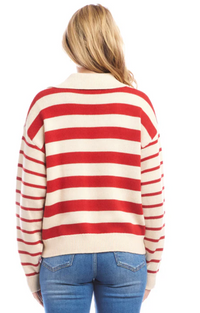 Stripe Polo Sweater