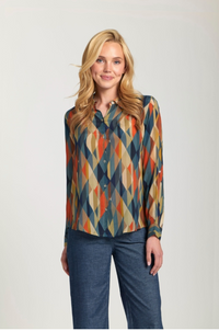 Button-Up Blouse W/ Roll-Up Sleeve