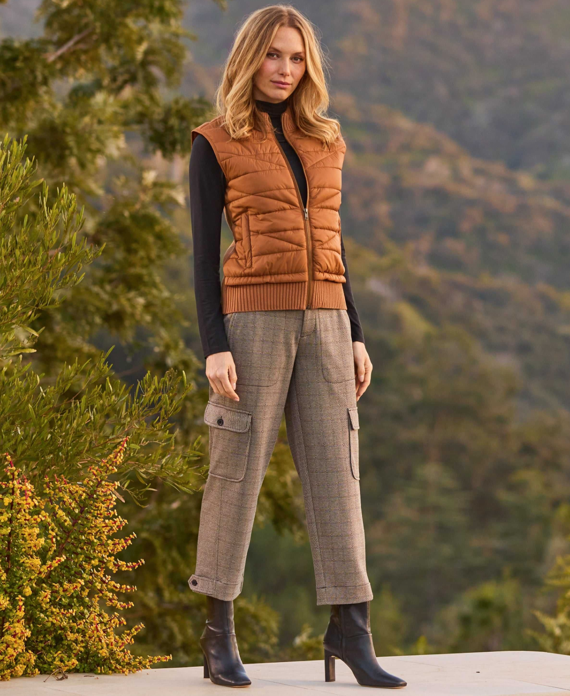 Quilted Full Zip Sweater Vest