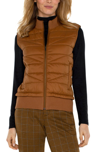 Quilted Full Zip Sweater Vest