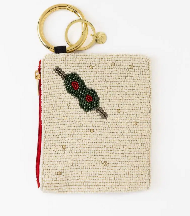 Mary Martini & Olive Beaded Coin Purse