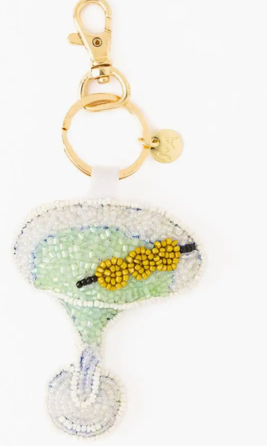 Violet Beaded Martini Bag Charm