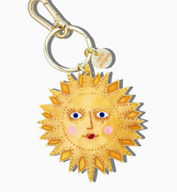 Hand-Painted Celestial Sun Bag Charm + Keychain
