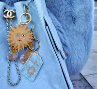 Hand-Painted Celestial Sun Bag Charm + Keychain
