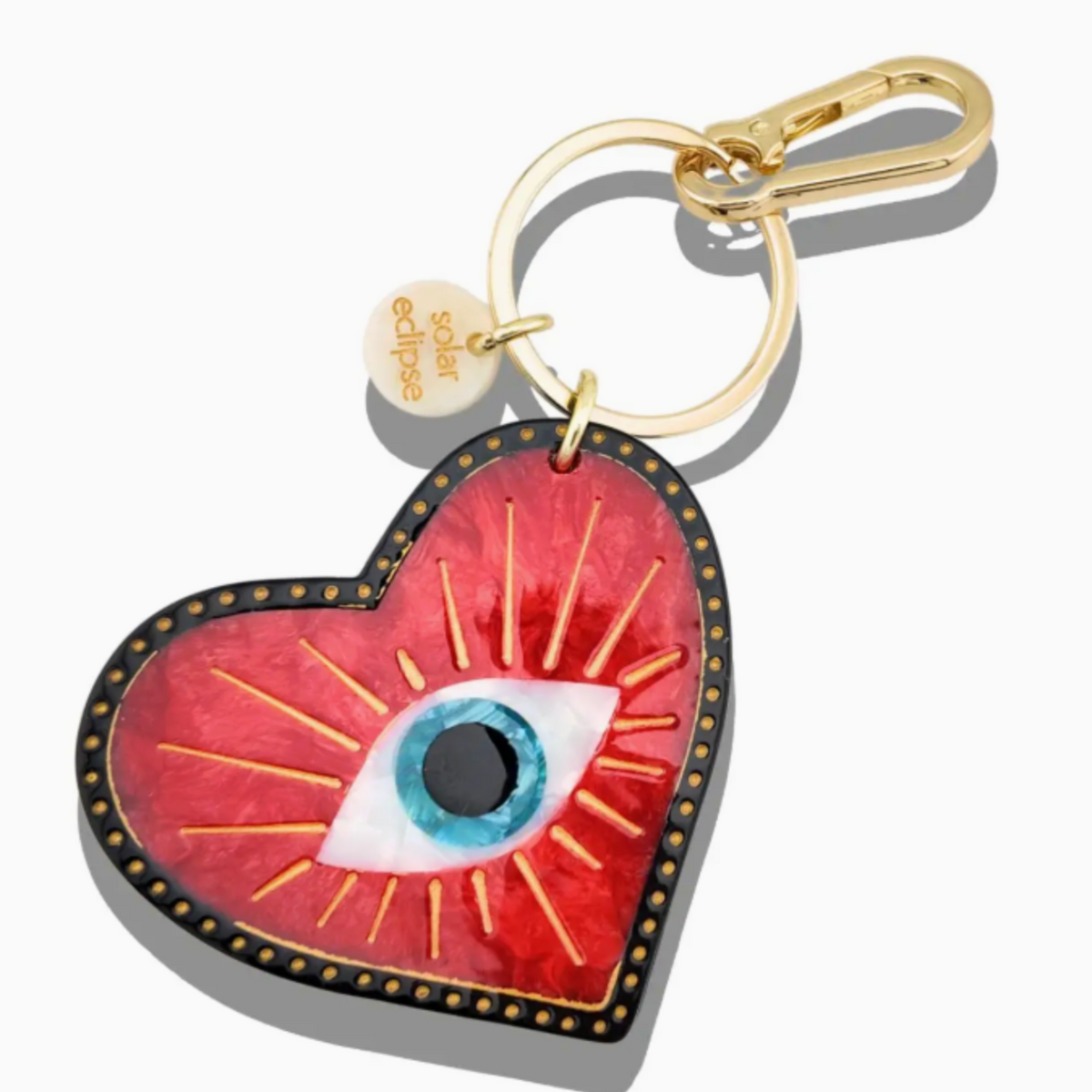 Hand-Painted Lucky Eye Heart Bag Charm + Keychain