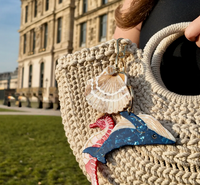 Hand-Painted Seashell Bag Charm & Keychain | Eco-Friendly