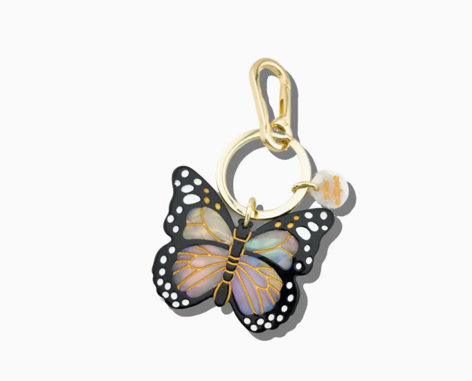 Hand-Painted Monarch Butterfly Bag Charm + Keychain