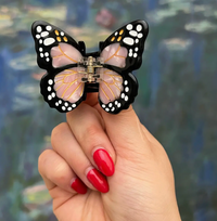 Hand-Painted Mini Monarch Claw Hair Clip | Eco-Friendly