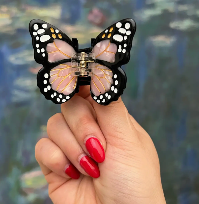 Hand-Painted Mini Monarch Claw Hair Clip | Eco-Friendly