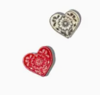 Hand-Painted Mini Paisley Heart Claw Hair Clip