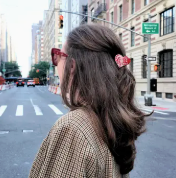 Hand-Painted Mini Paisley Heart Claw Hair Clip