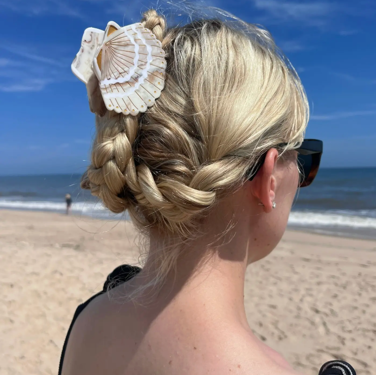Hand-Painted Seashell Claw Hair Clip | Eco-Friendly