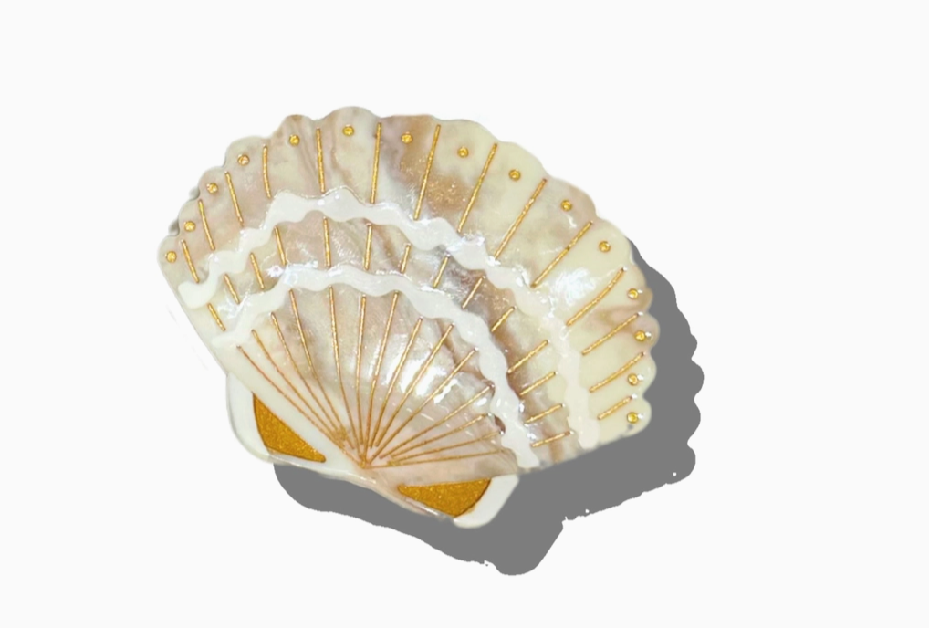 Hand-Painted Seashell Claw Hair Clip | Eco-Friendly
