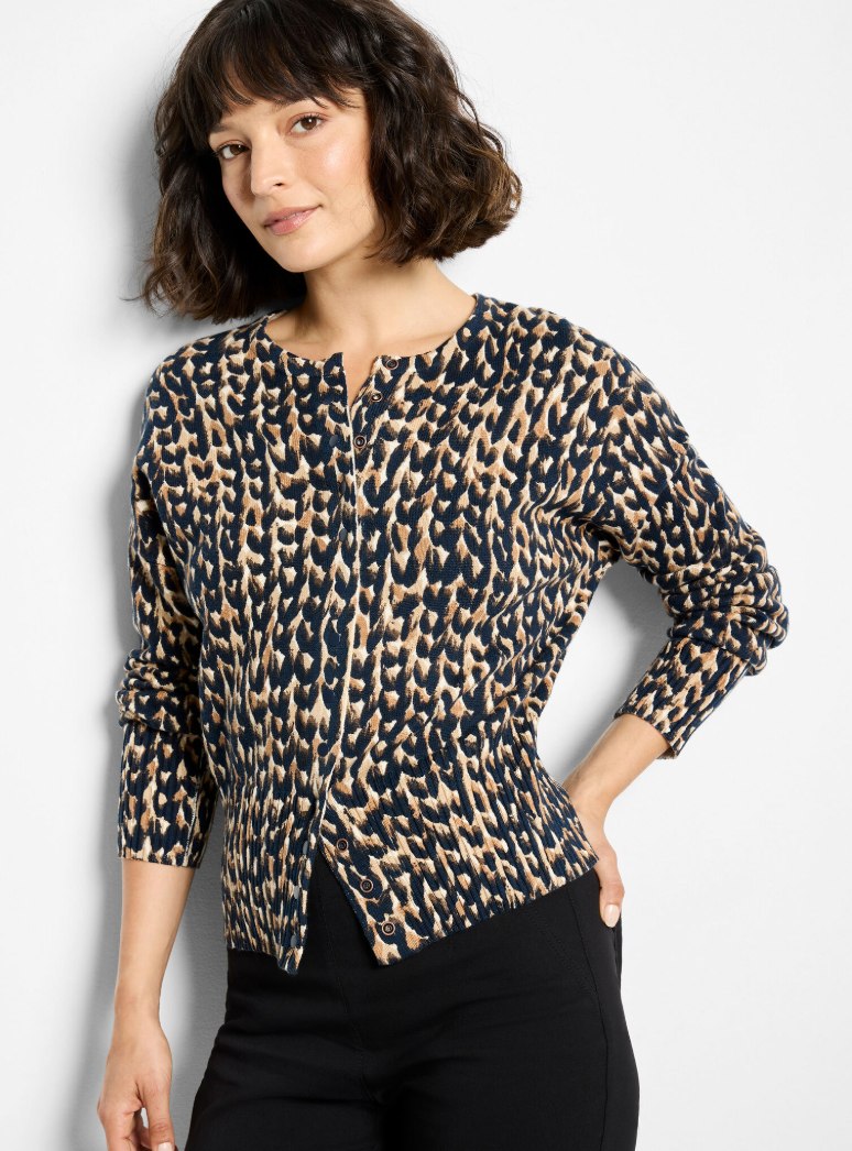 STITCH PRINT SNAP IT UP CARDIGAN