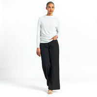 Drape Neck Cozy Knit Top W/ Side Ruching