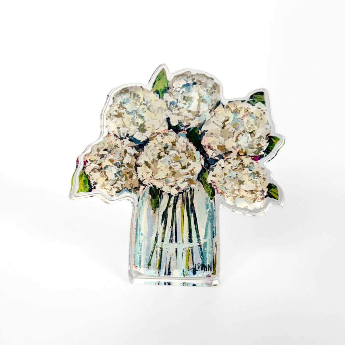Hydrangeas in Cream Acrylic Floral Bitty
