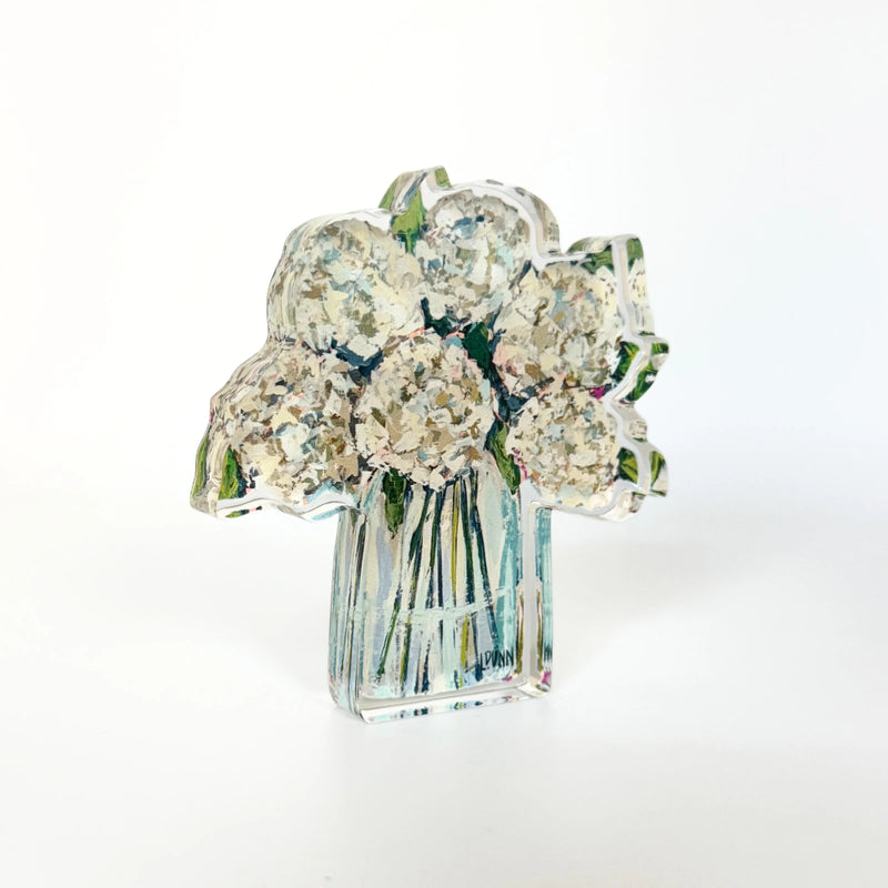 Hydrangeas in Cream Acrylic Floral Bitty