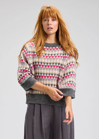 Zaket & Plover Mohair Blend Fair Isle Sweater