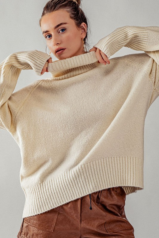 トップス Drop Shoulder Turtle-Neck Knit Turtle Neck Dropped Shoulder Sweater – Charming Charlie
