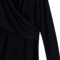 V- Neck Drape Pleat Soft Knit Top