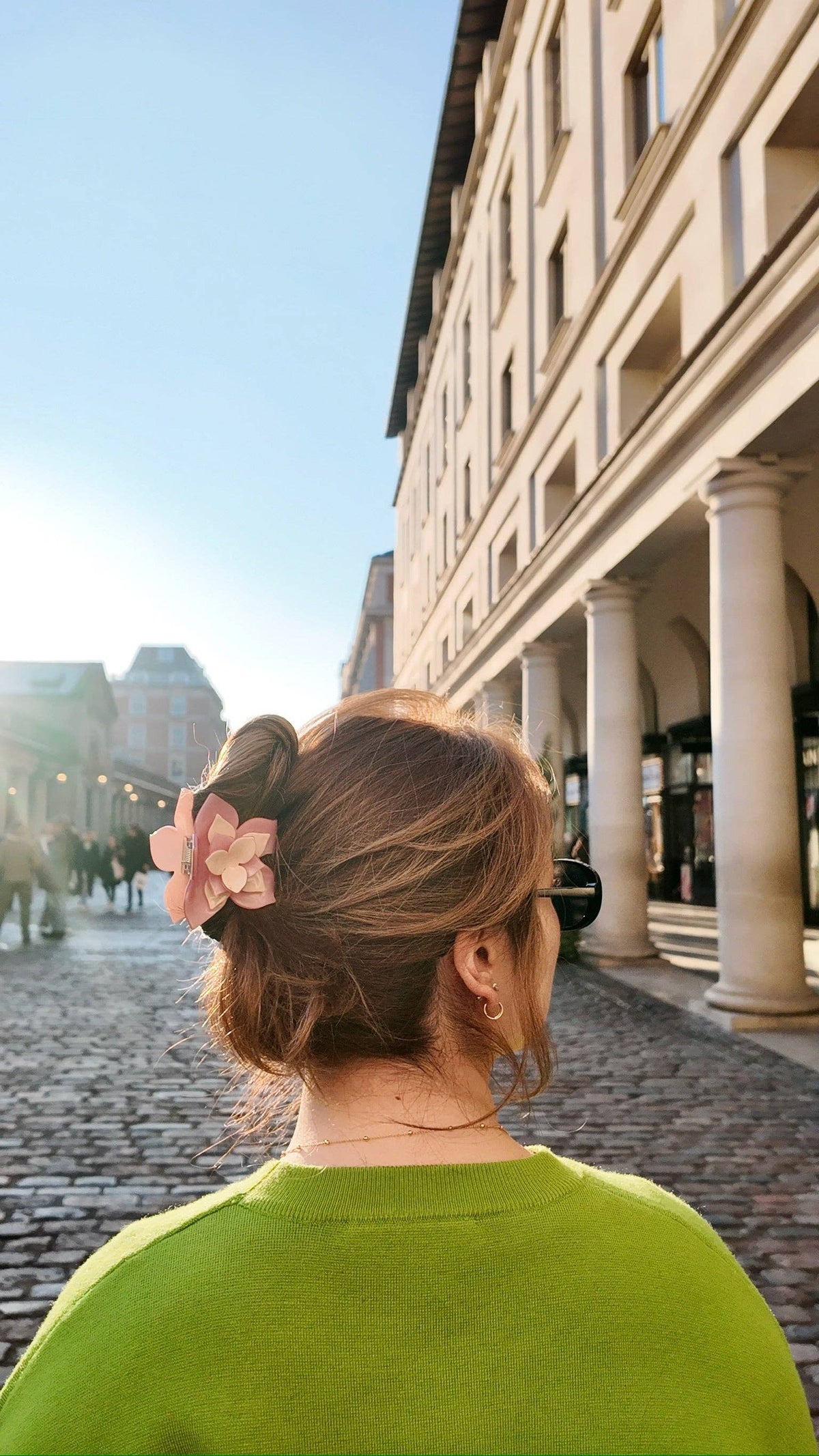 Hand-painted Origami Magnolia Flower Hair Clip