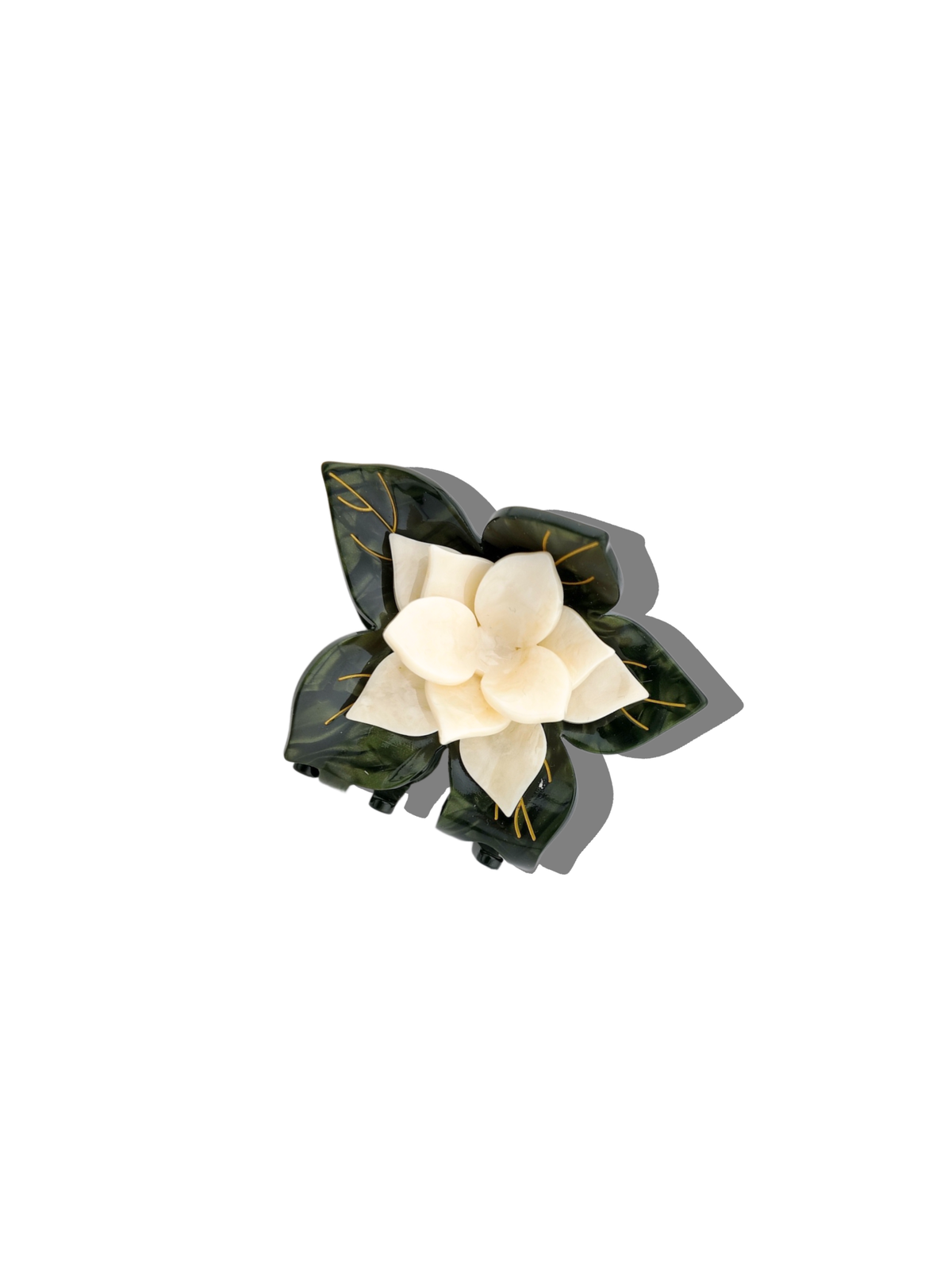 Hand-painted Origami Magnolia Flower Hair Clip