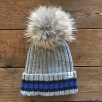 Buoy Stripe Hat Natural Pom