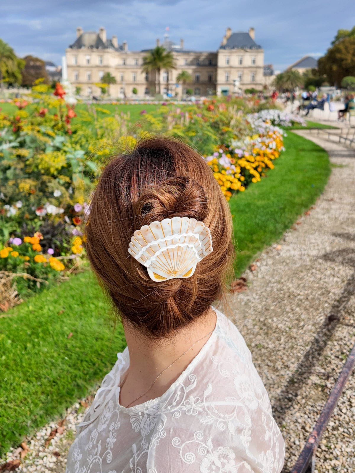 Handmade Seashell Lay Down Claw Clip | Eco-Friendly