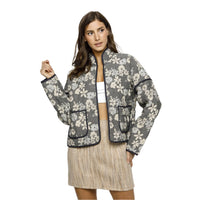 Floral Printed Quilted Thick Jacket