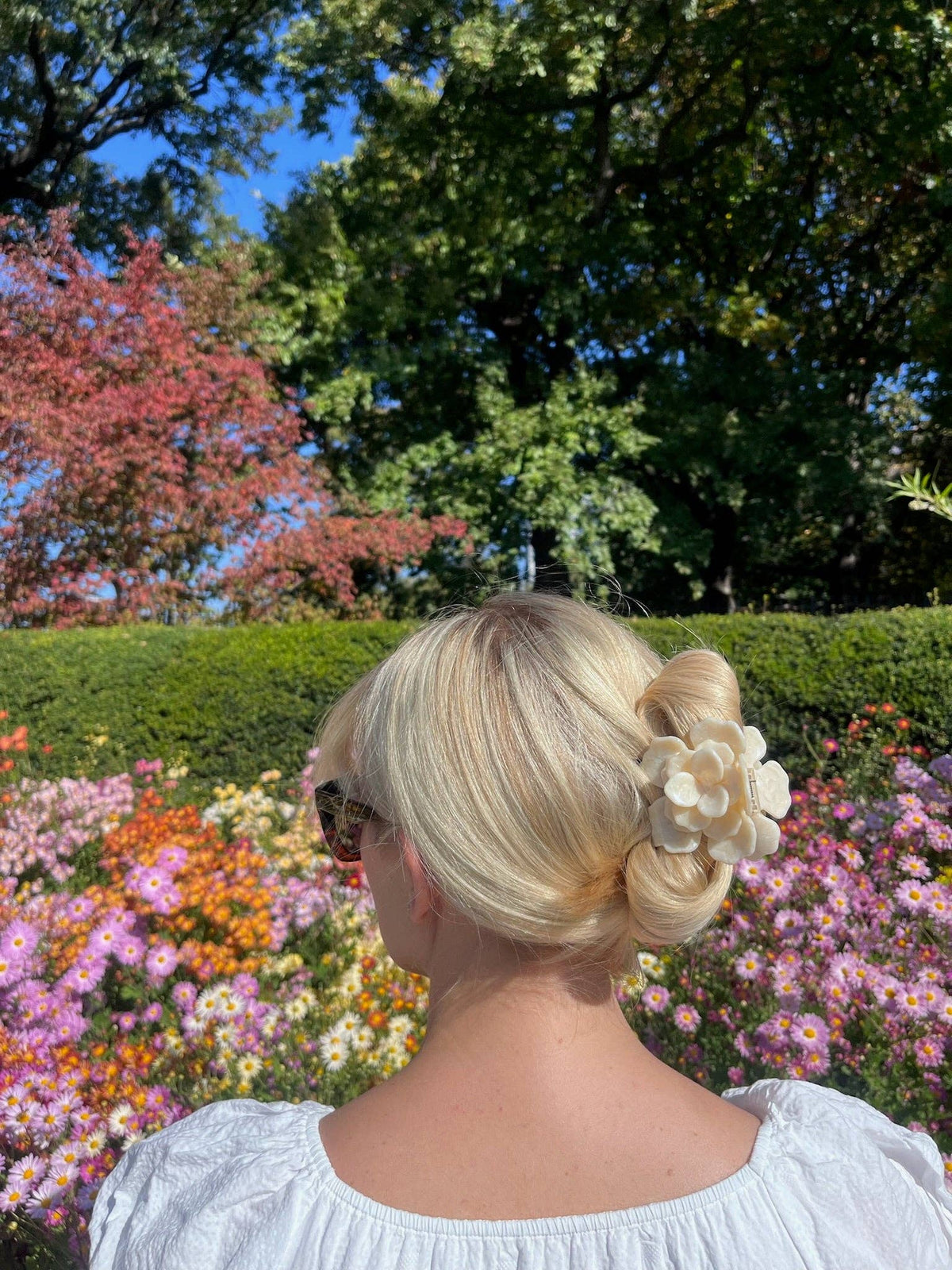 Handmade Origami Gardenia Flower Claw Hair Clip