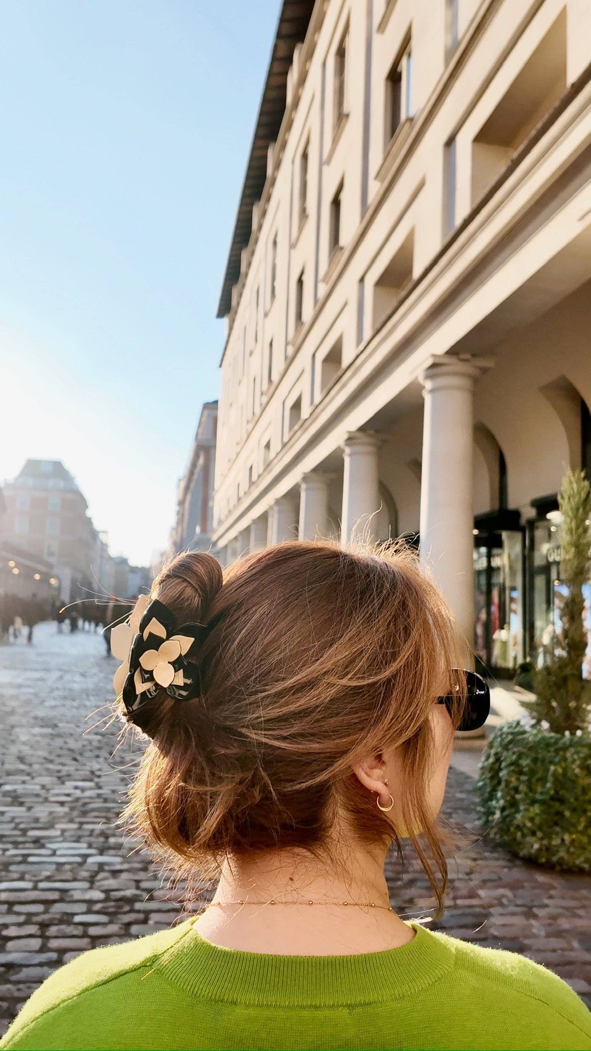 Hand-painted Origami Magnolia Flower Hair Clip