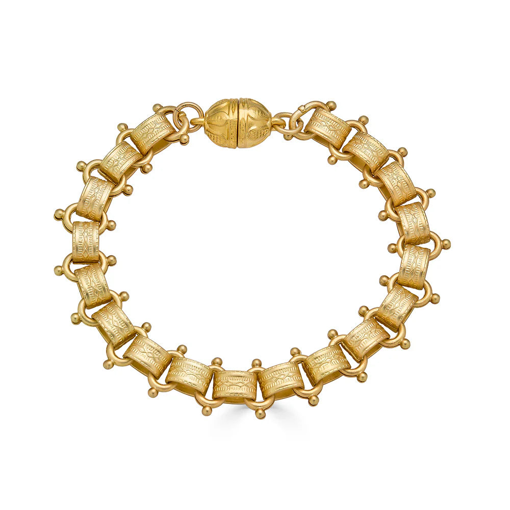 Matte Gold Book Chain Bracelet