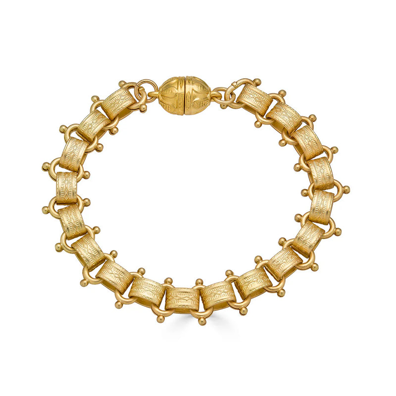 Matte Gold Book Chain Bracelet