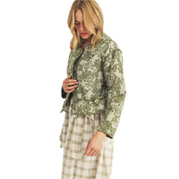 Olive Floral Quilted Jacket