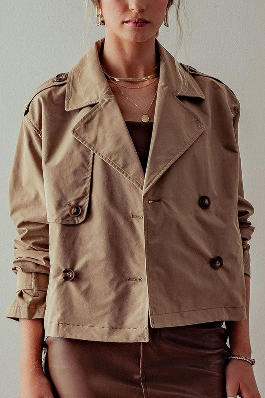 Double Breasted Cropped Trench