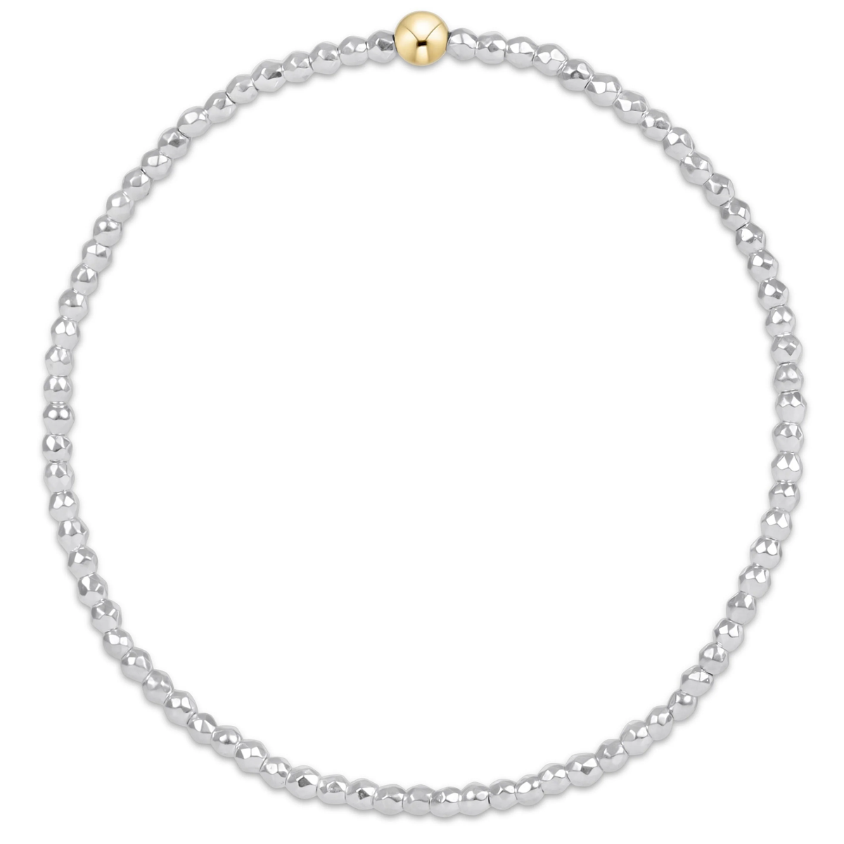 Bright Silver Hematite  2mm Bead Bracelet