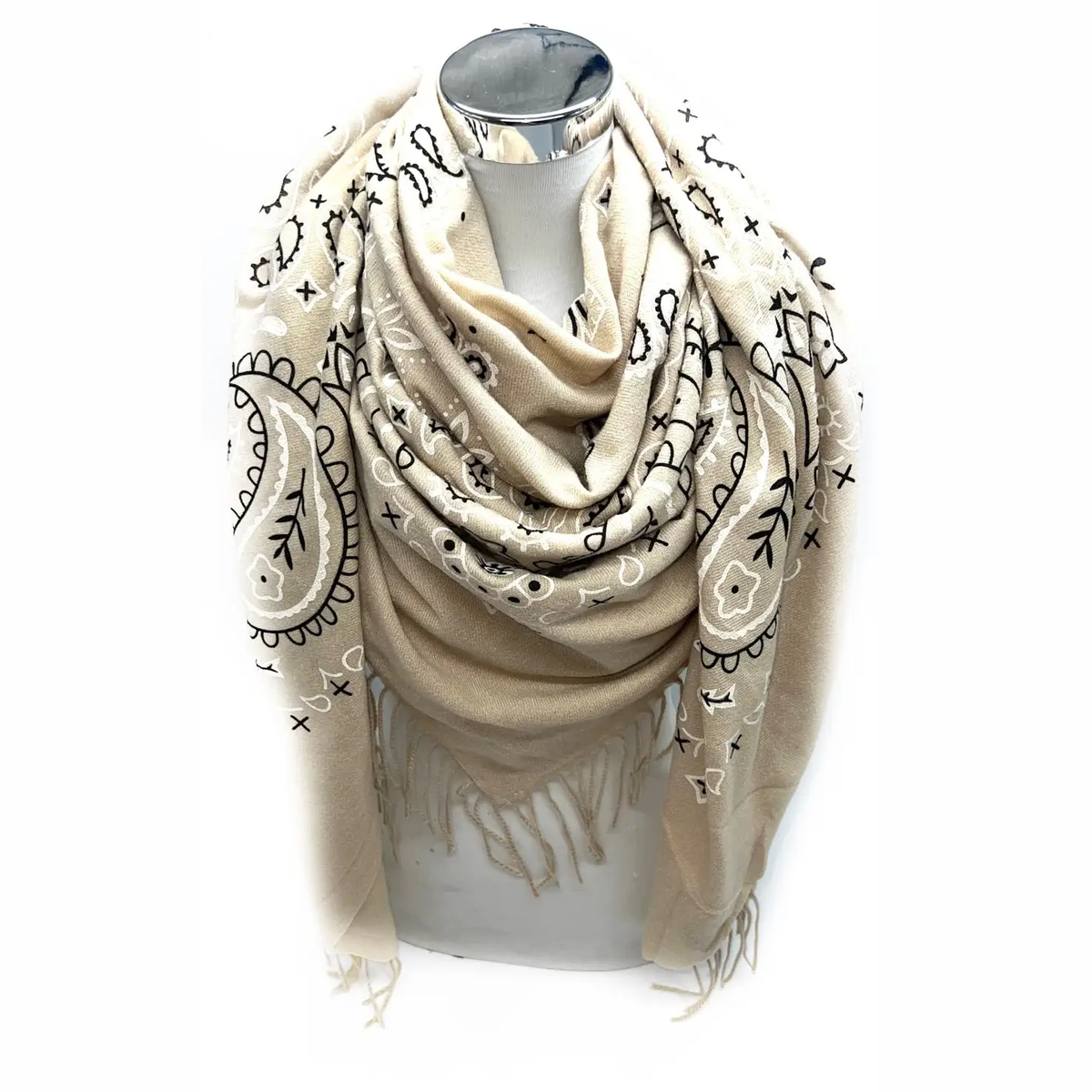 Large Bandana Print Square Scarf K1