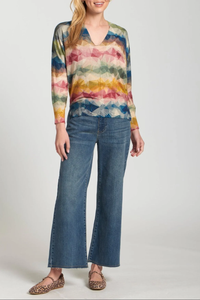 Triangle Stripe V-Neck Pullover