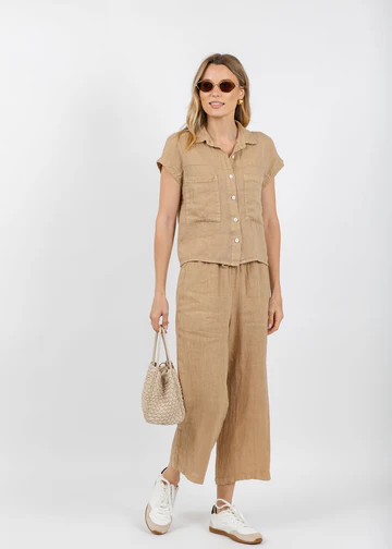 Effie Short Sleeve Linen Shirt S26