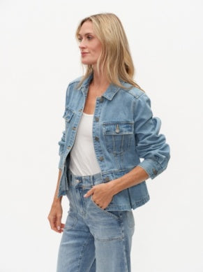 Harlow/Denim Peplum Jacket