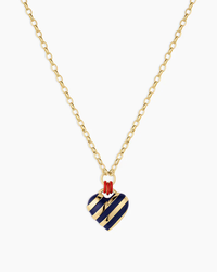 Campbell Heart Pendant Necklace-Blue