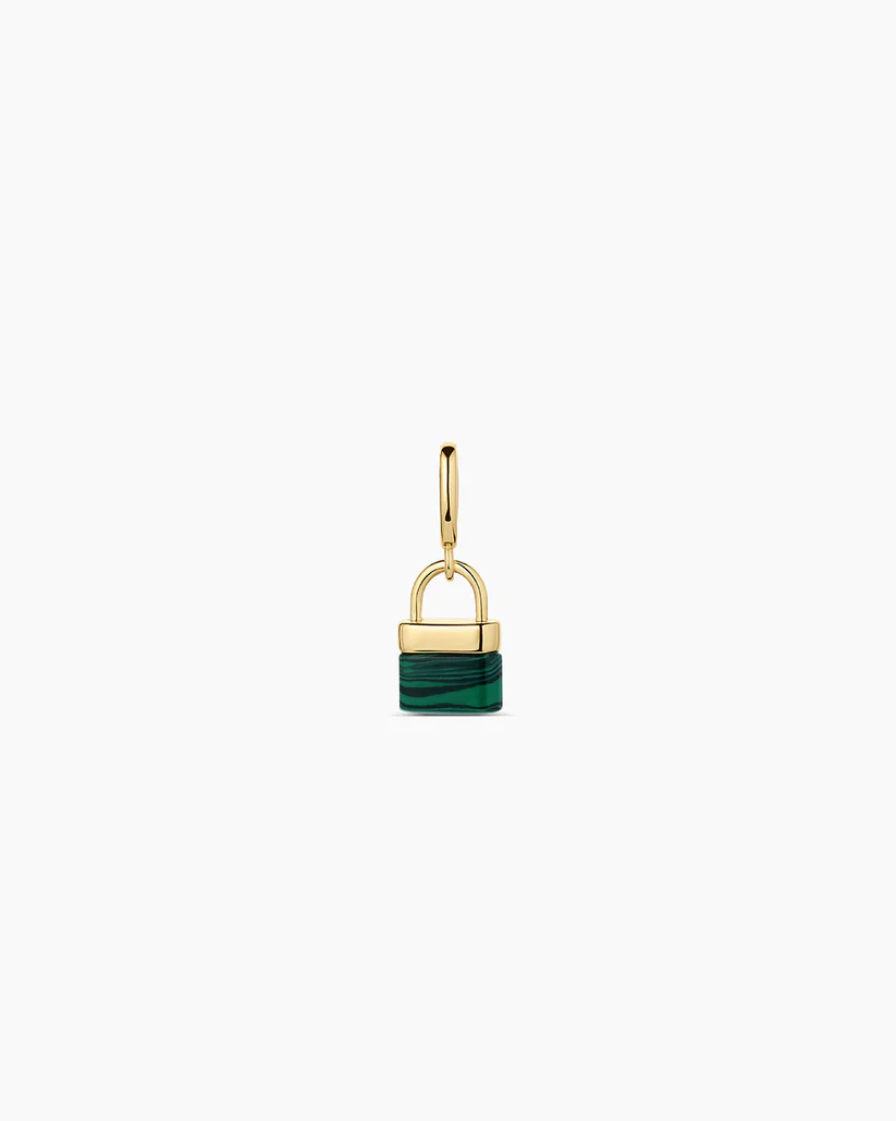 Padlock Parker Charm Malachite