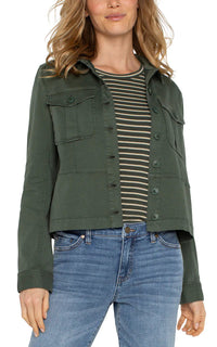 Trucker Jacket With Peplum Hem