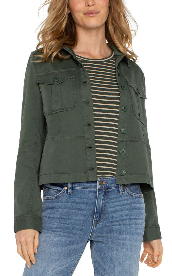 Trucker Jacket With Peplum Hem