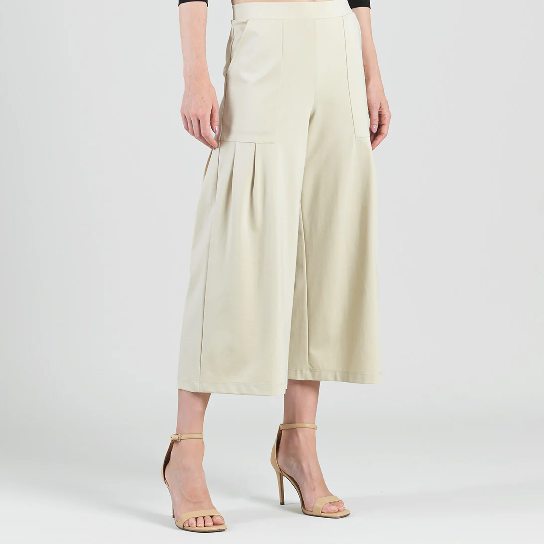 Soft Rayon Gaucho w/ Pleated Pockets