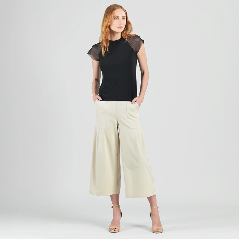 Soft Rayon Gaucho w/ Pleated Pockets