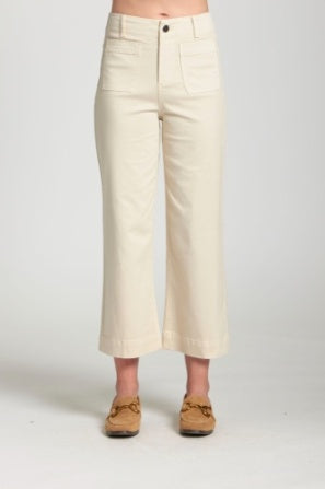 Cropped Wide Leg Pant W/Patch Pockets