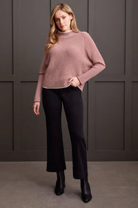 FUNNEL NECK SWEATER WITH CONTRAST TIPPING